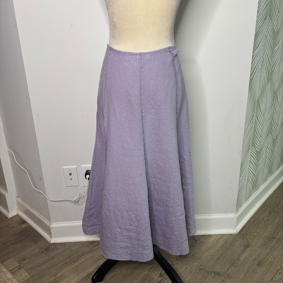 J. Jill Lavender 100% Linen Maxi Skirt Size 10 Lagenlook Bohemian - Picture 4 of 10